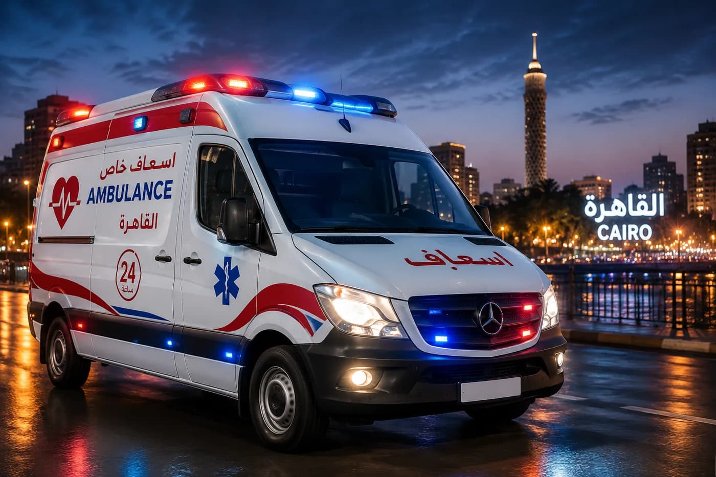 سيارة إسعاف خاص لنقل المرضى في القاهرة